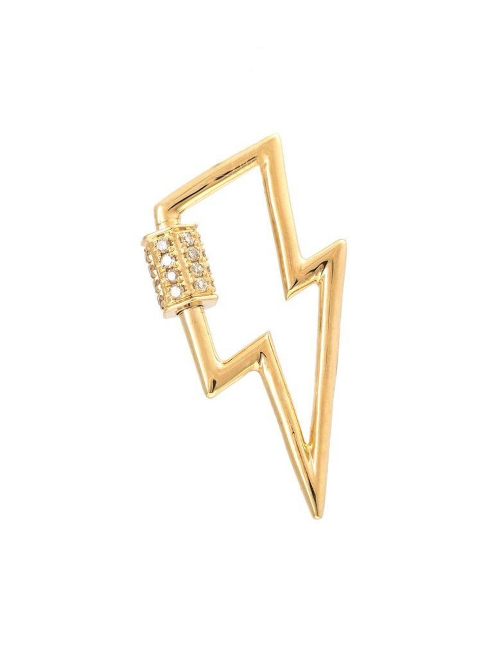 14K Solid Real Yellow Gold Natural Diamond Pendant Screw Opening 11mm×22mm